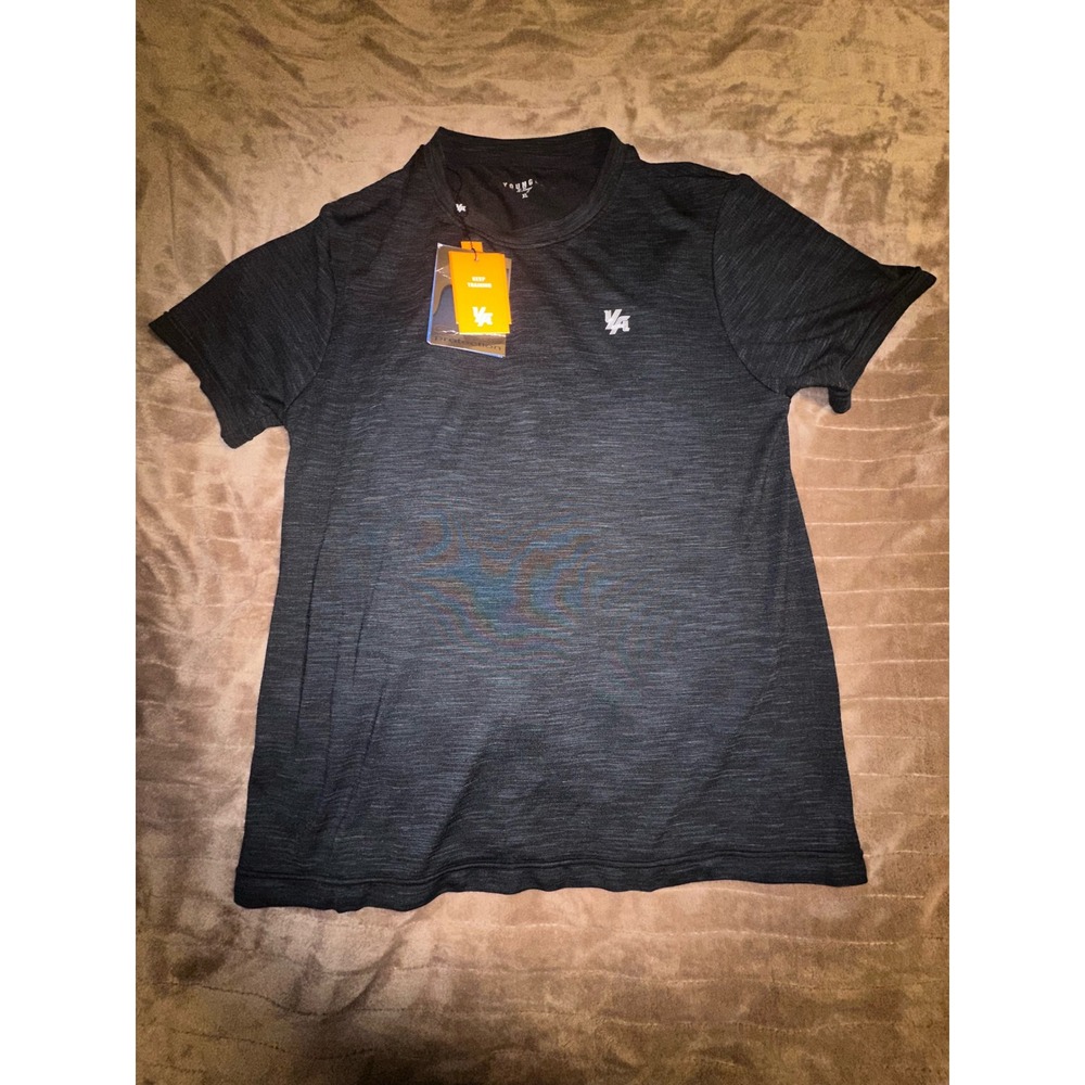YoungLA Mens Hydrocool Training Shirt Charcoal Gray Space Dye YLA2524 XL NEW